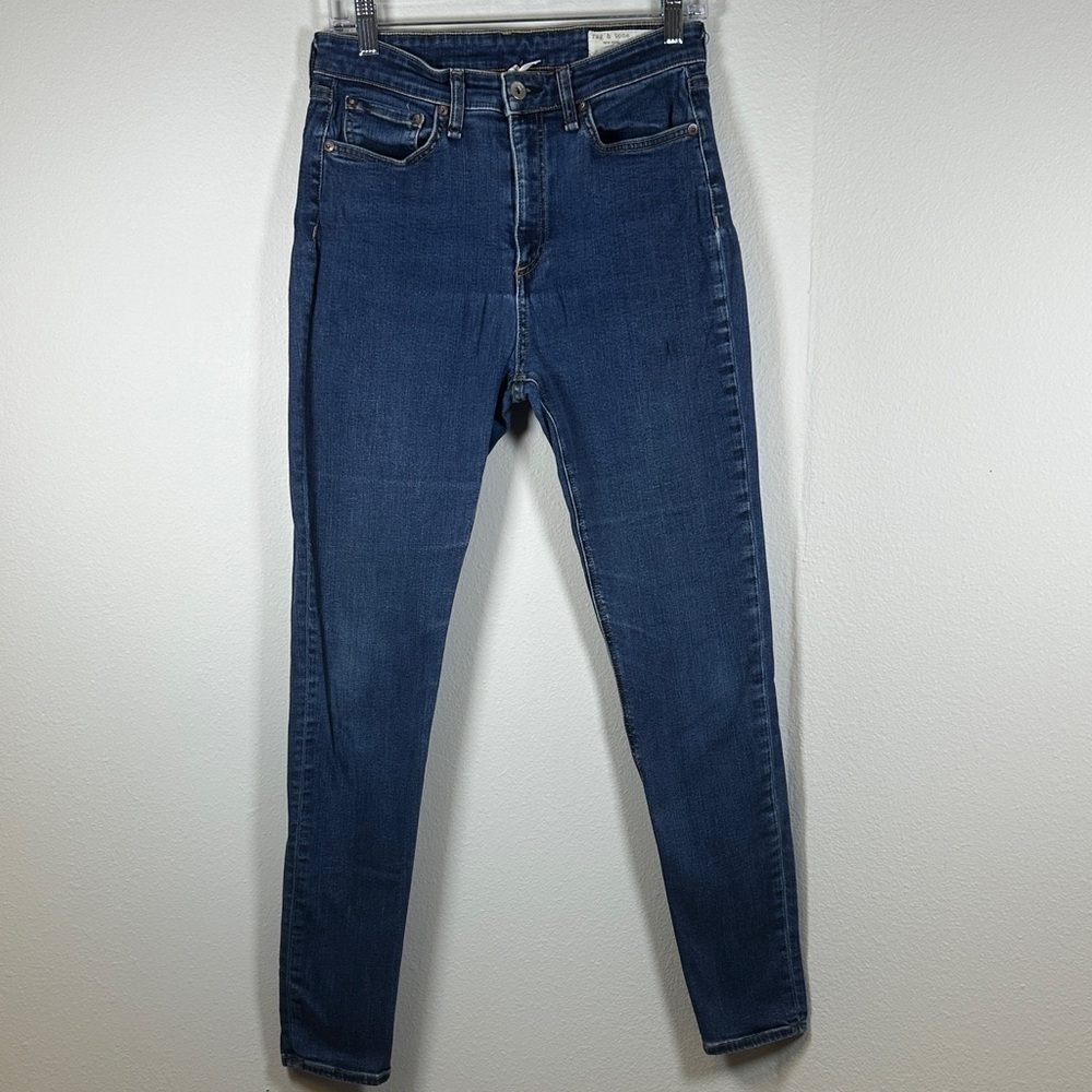 Rag & Bone Nina High Rise Skinny Jeans Marine Blue Womens Size 28 Designer Denim - Picture 2 of 9